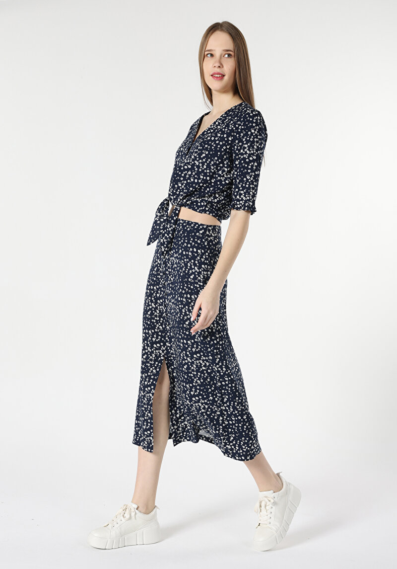 Imagine a Fusta De Dama Albastru Marin Midi Skirt  Cl1062946