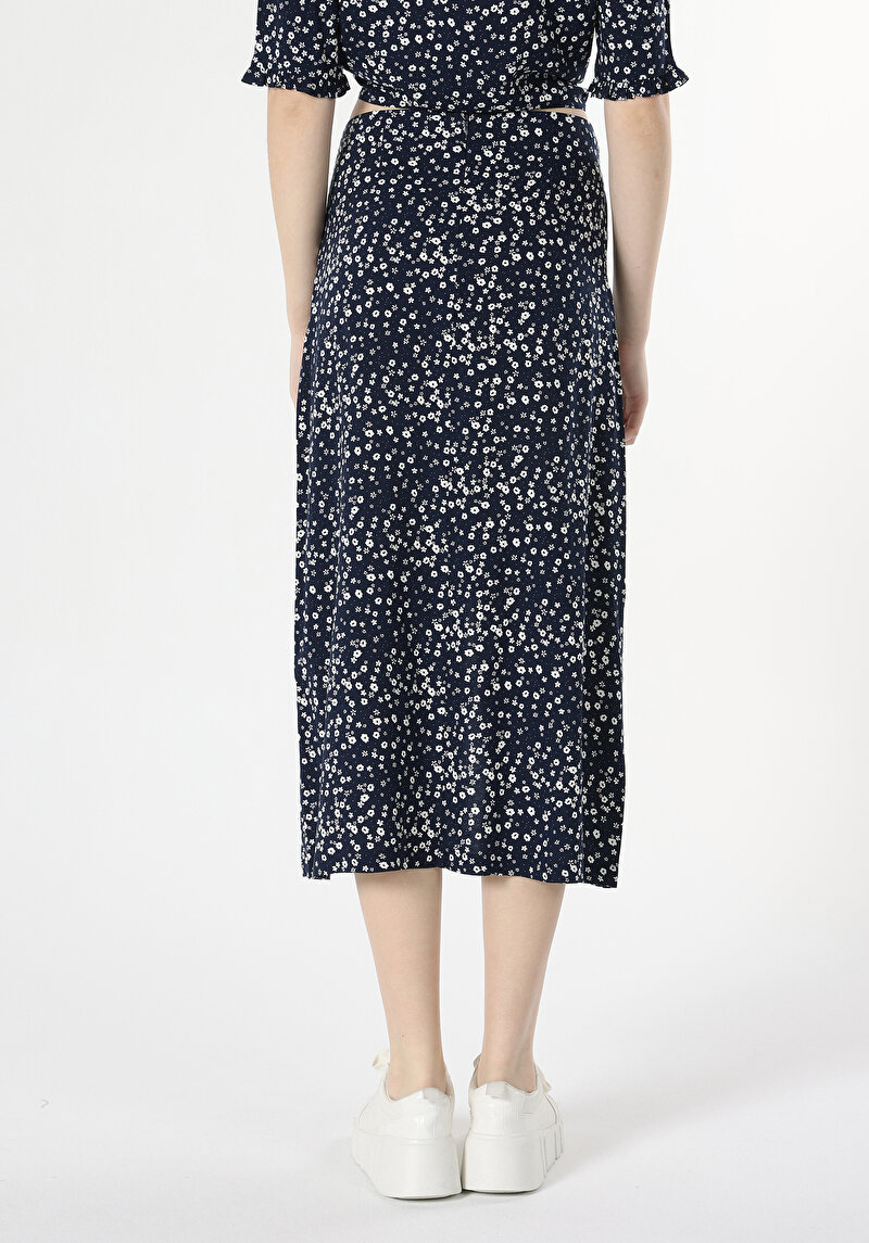 Afișați detalii pentru Fusta De Dama Albastru Marin Midi Skirt  Cl1062946