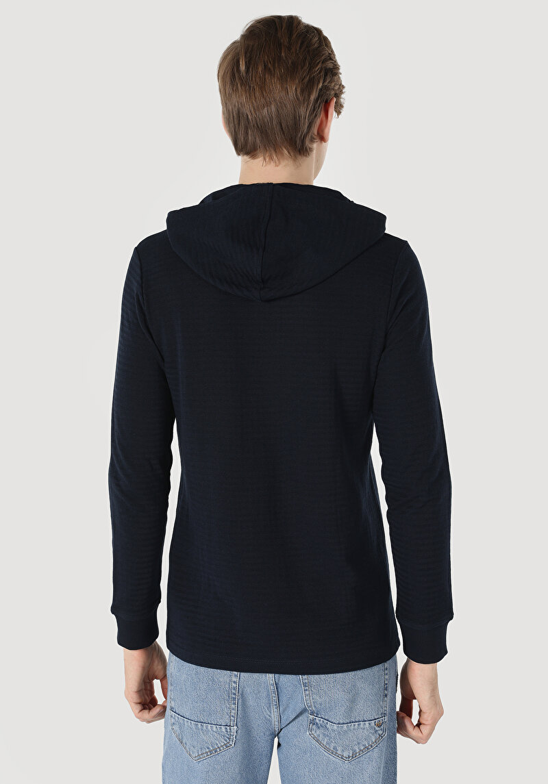 Imagine a Tricou Cu Maneca Lunga De Barbati Albastru Marin Cl1061693