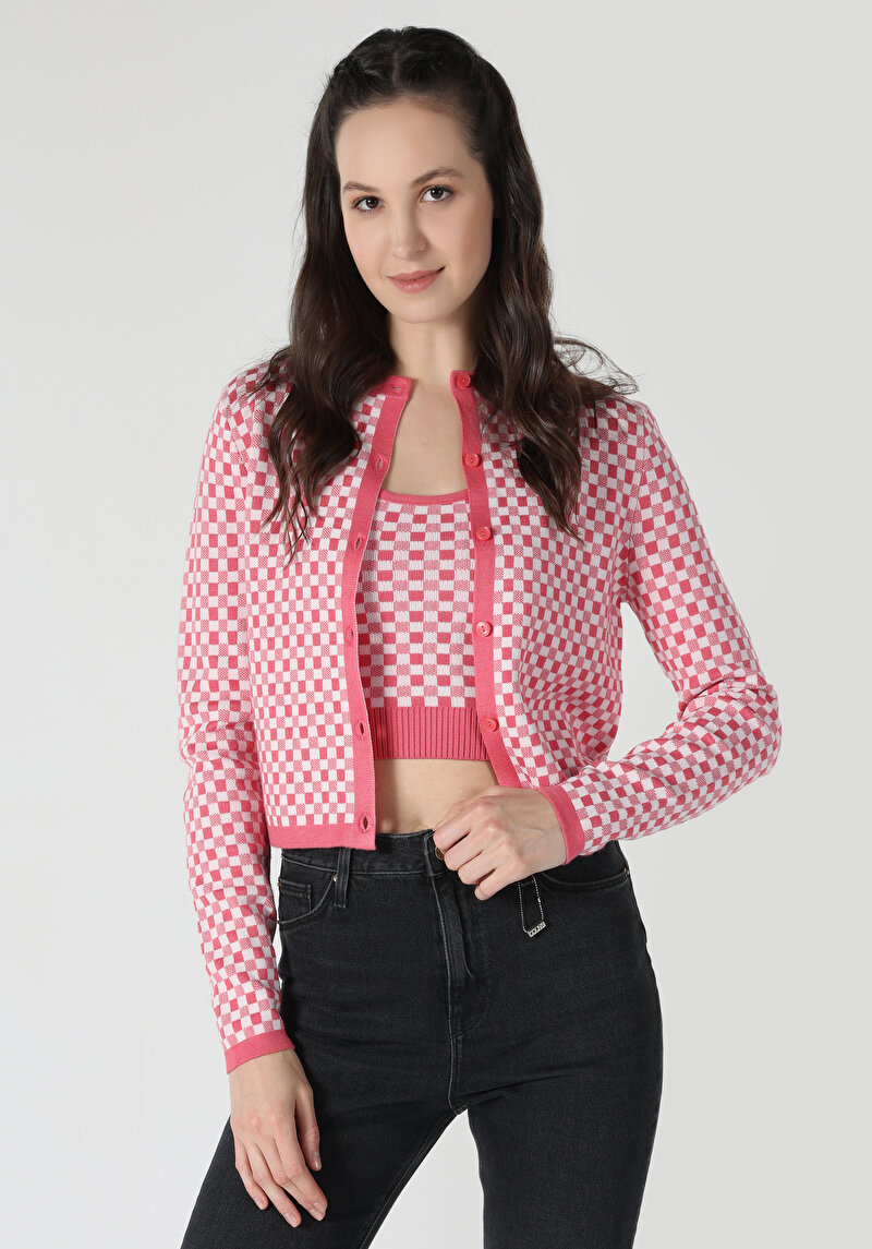 Afișați detalii pentru Cardigan Roz Pentru Femei Slim Fit