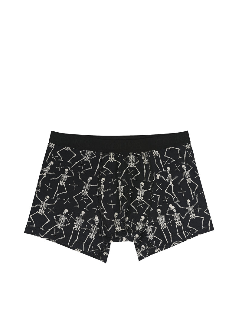 Imagine a Boxer Negru Pentru Bărbați Cu İmprimeu Modern Fit