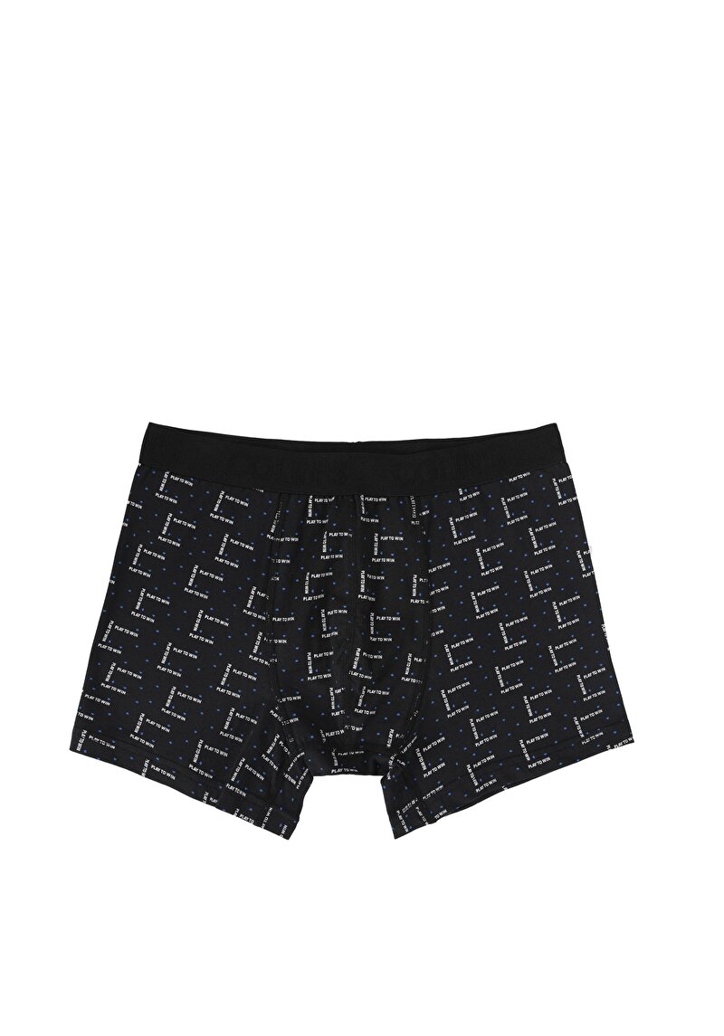 Imagine a Boxer Negru Pentru Bărbați Cu İmprimeu Modern Fit