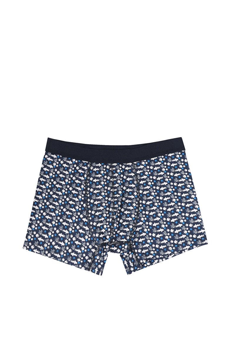 Imagine a Modern Fit Imprimat Boxer Bleumarin Pentru Bărbați
