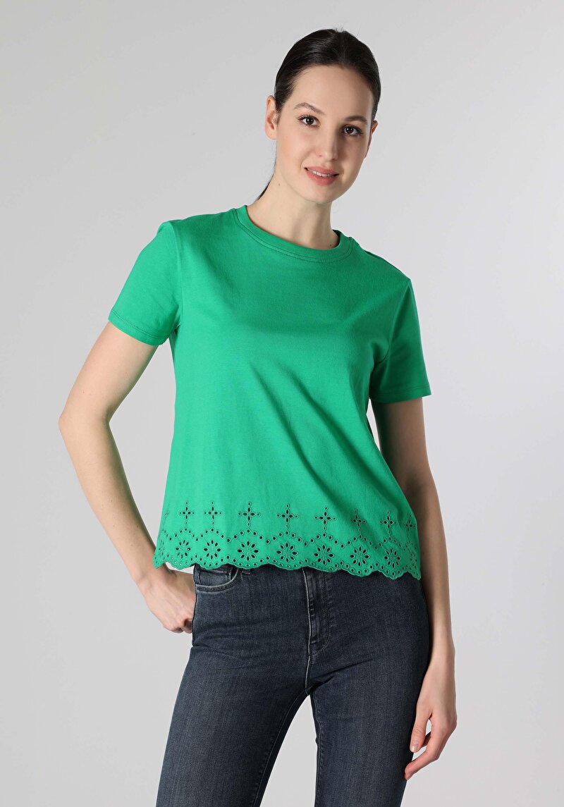 Imagine a Tricou Cu Maneca Scurta De Dama Verde Regular Fit  Cl1062567