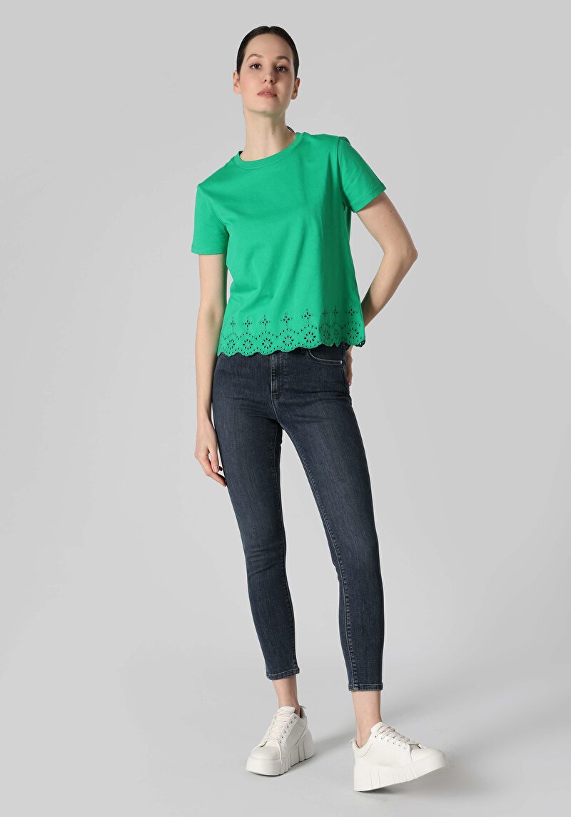 Afișați detalii pentru Tricou Cu Maneca Scurta De Dama Verde Regular Fit  Cl1062567