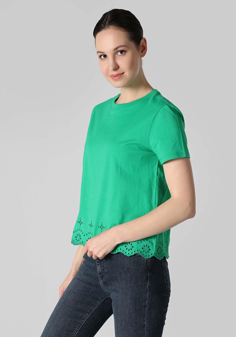 Afișați detalii pentru Tricou Cu Maneca Scurta De Dama Verde Regular Fit  Cl1062567