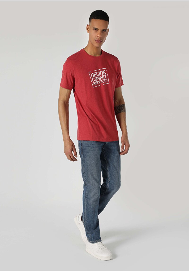 Afișați detalii pentru Tricou Cu Maneca Scurta De Barbati Roşu Regular Fit  Cl1062497