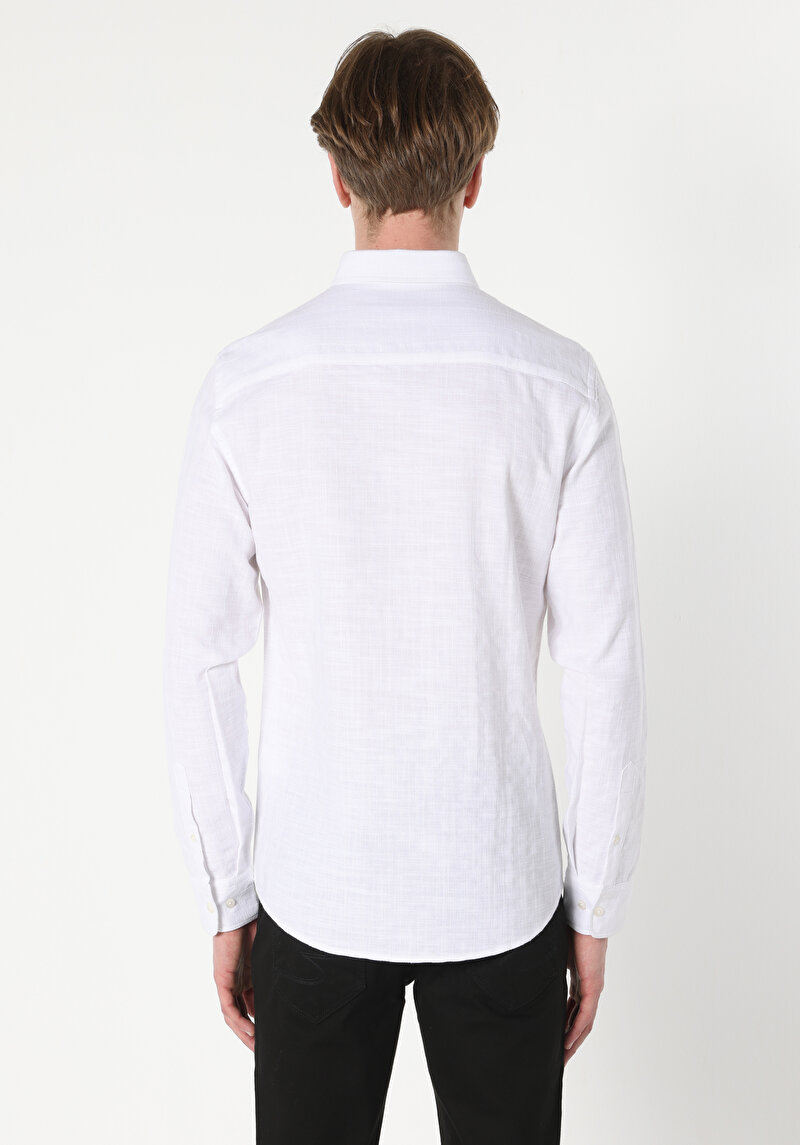 Afișați detalii pentru Camasa Cu Maneca Lunga De Barbati Alb Slim Fit  Cl1063192