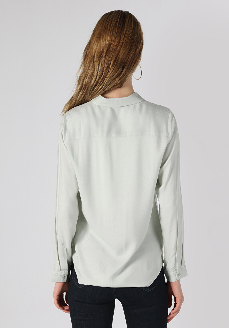 Imagine a Camasa Cu Maneca Lunga De Dama Verde Regular Fit Cl1048443