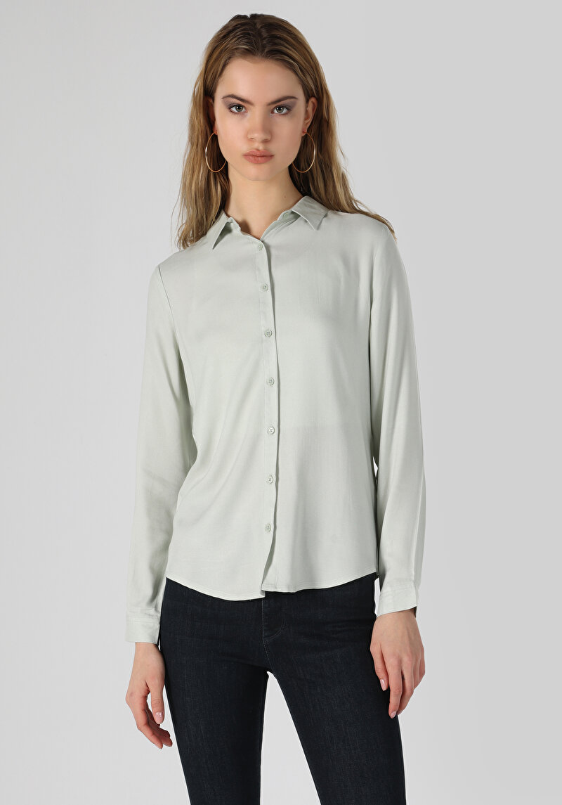 Afișați detalii pentru Camasa Cu Maneca Lunga De Dama Verde Regular Fit  Cl1048443