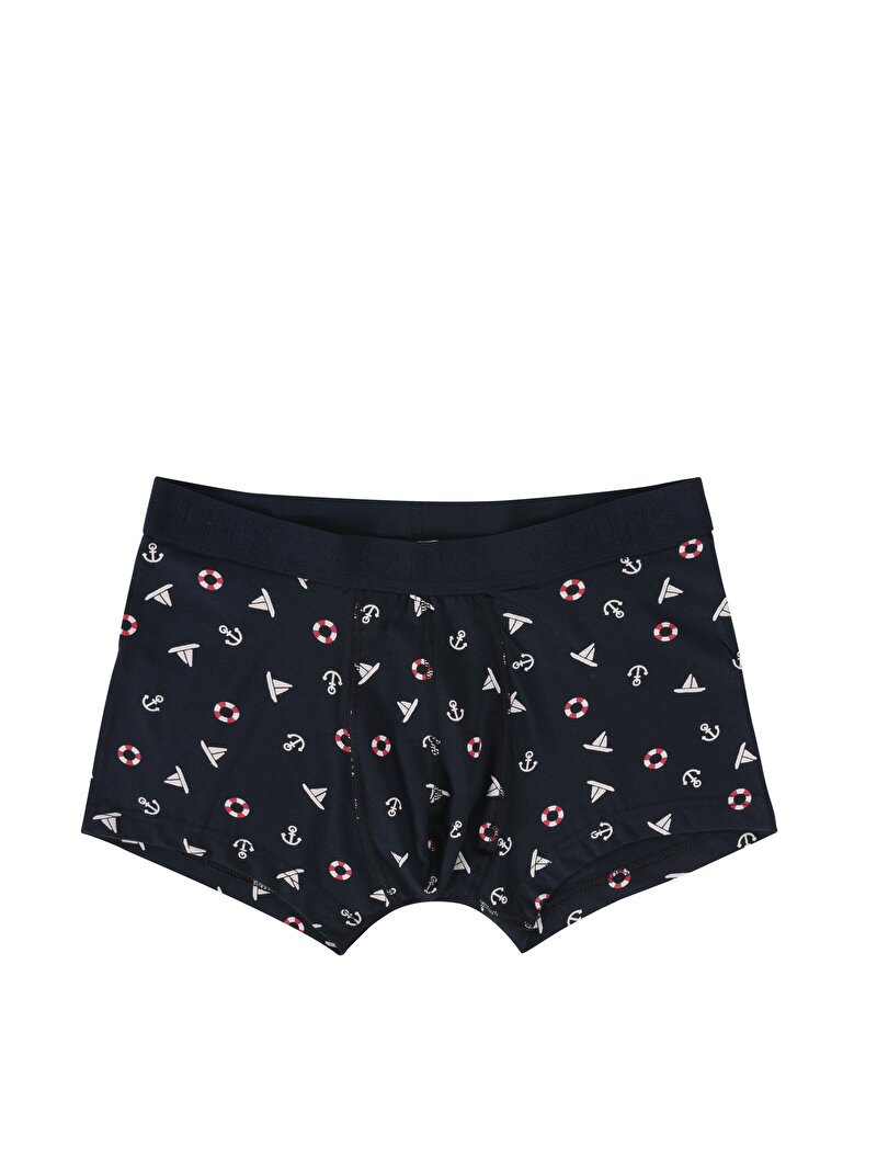 Imagine a Modern Fit Imprimat Boxer Bleumarin Pentru Bărbați