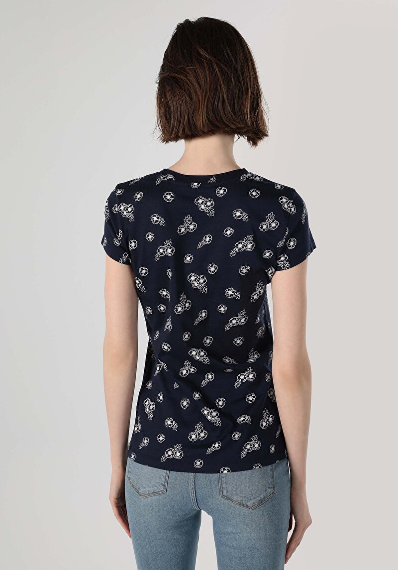 Afișați detalii pentru Tricou Cu Maneca Scurta De Dama Albastru Marin Regular Fit  Cl1063446