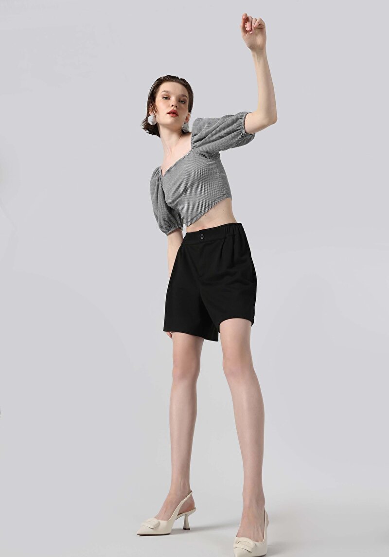 Imagine a Short / Pantaloni Scurti De Dama Negru Regular Fit  Cl1063769