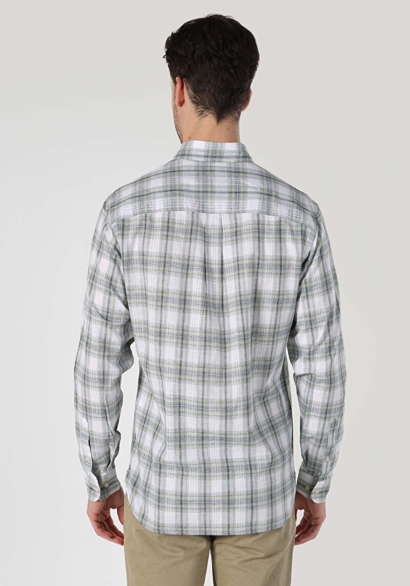 Imagine a Camasa Cu Maneca Lunga De Barbati Verde Regular Fit Cl1062856