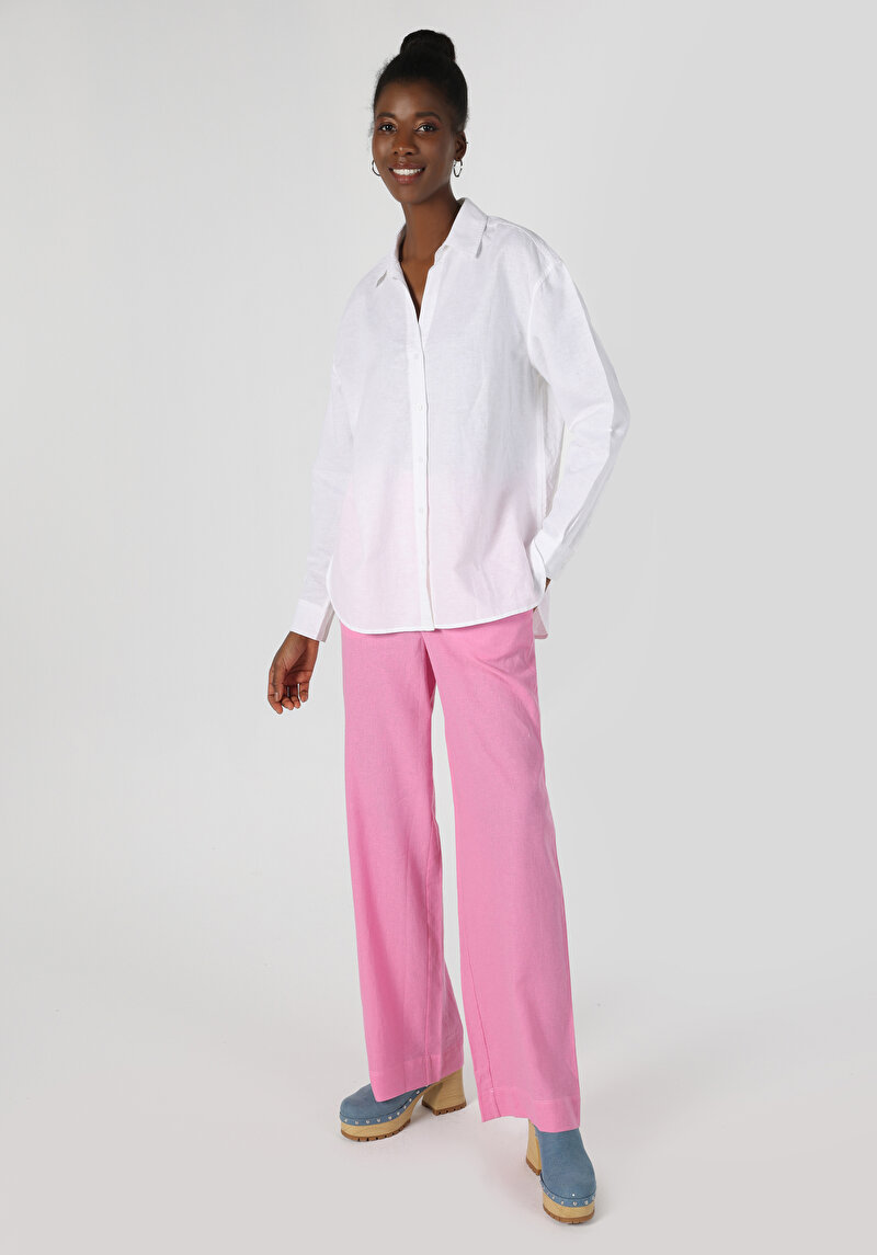 Imagine a Camasa Cu Maneca Lunga De Dama Alb Regular Fit  Cl1063415