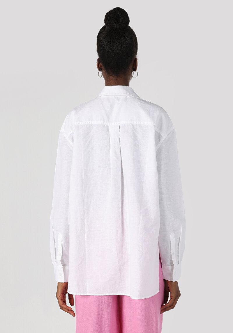 Imagine a Camasa Cu Maneca Lunga De Dama Alb Regular Fit Cl1063415