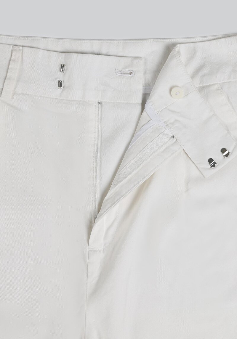 Afișați detalii pentru Regular Fit Talie Talie Pantaloni Largi Pantaloni Albi Pentru Femei