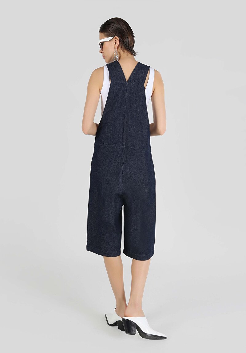 Imagine a Regular Fit Talie Înaltă Drept Pantaloni Scurți De Jean Indigo Pentru Femei