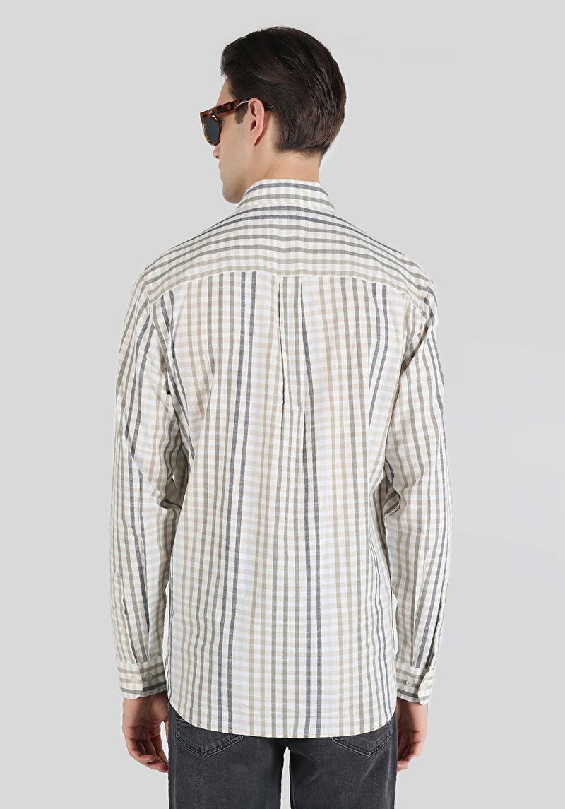 Afișați detalii pentru Camasa Cu Maneca Lunga De Barbati Kaki Regular Fit  Cl1064197