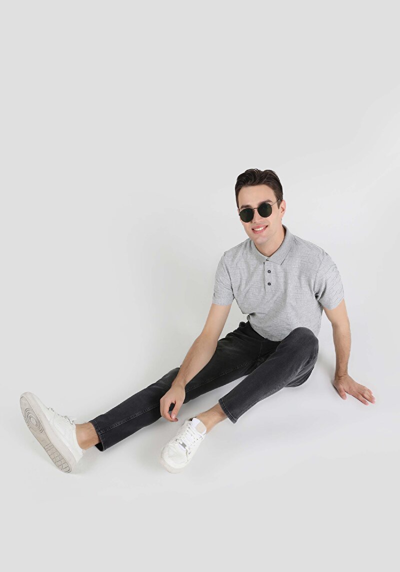 Afișați detalii pentru Skinny Fit Talie Talie Picior Îngust Blugi Negri Pentru Bărbați