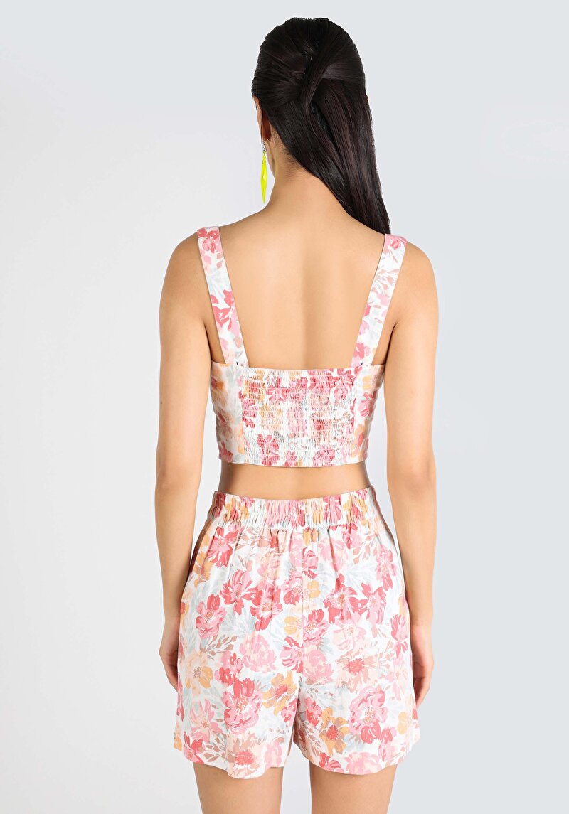 Imagine a Slim Fit V-Neck Floral Cămașă Fără Mâneci Multicolor Pentru Femei