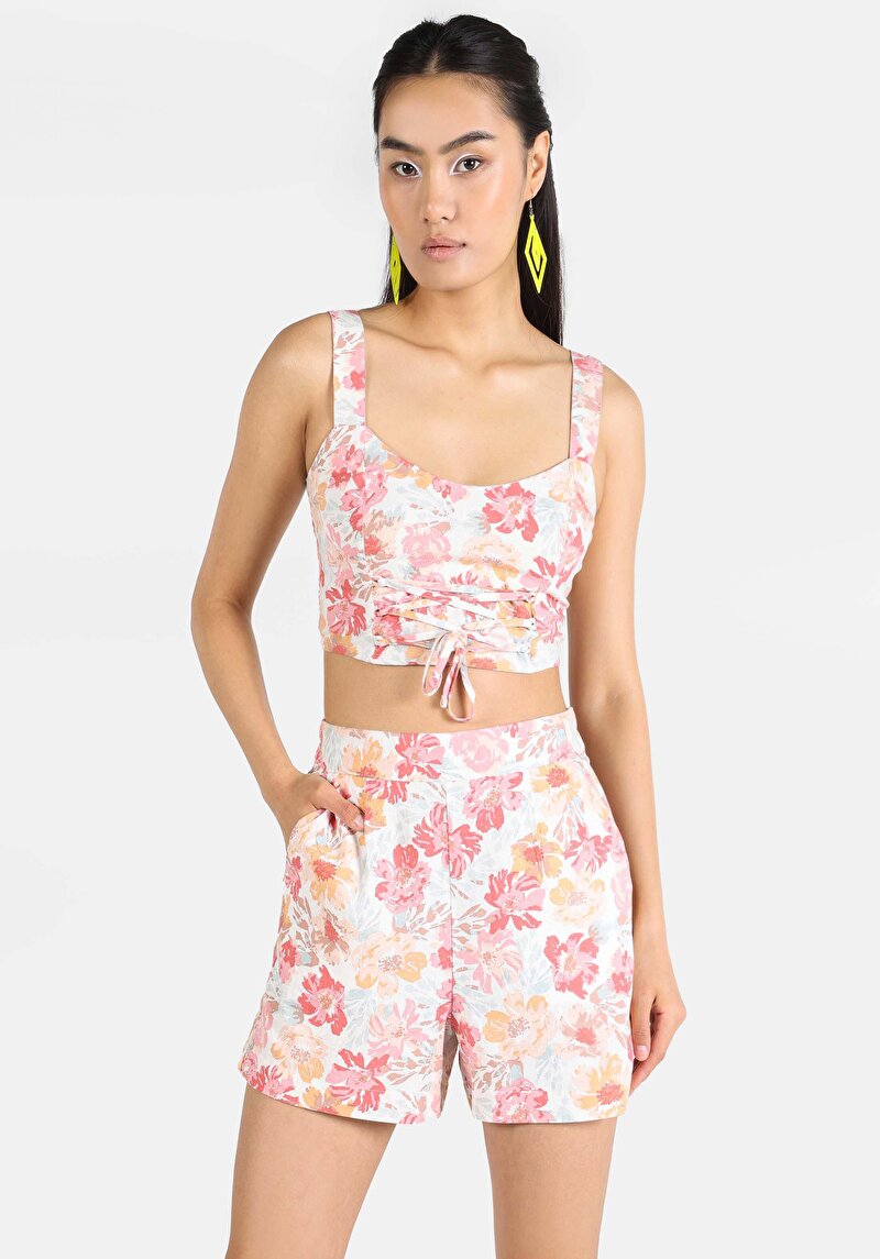 Imagine a Regular Fit Talie Înaltă Pantaloni Scurți Multicolori Pentru Femei