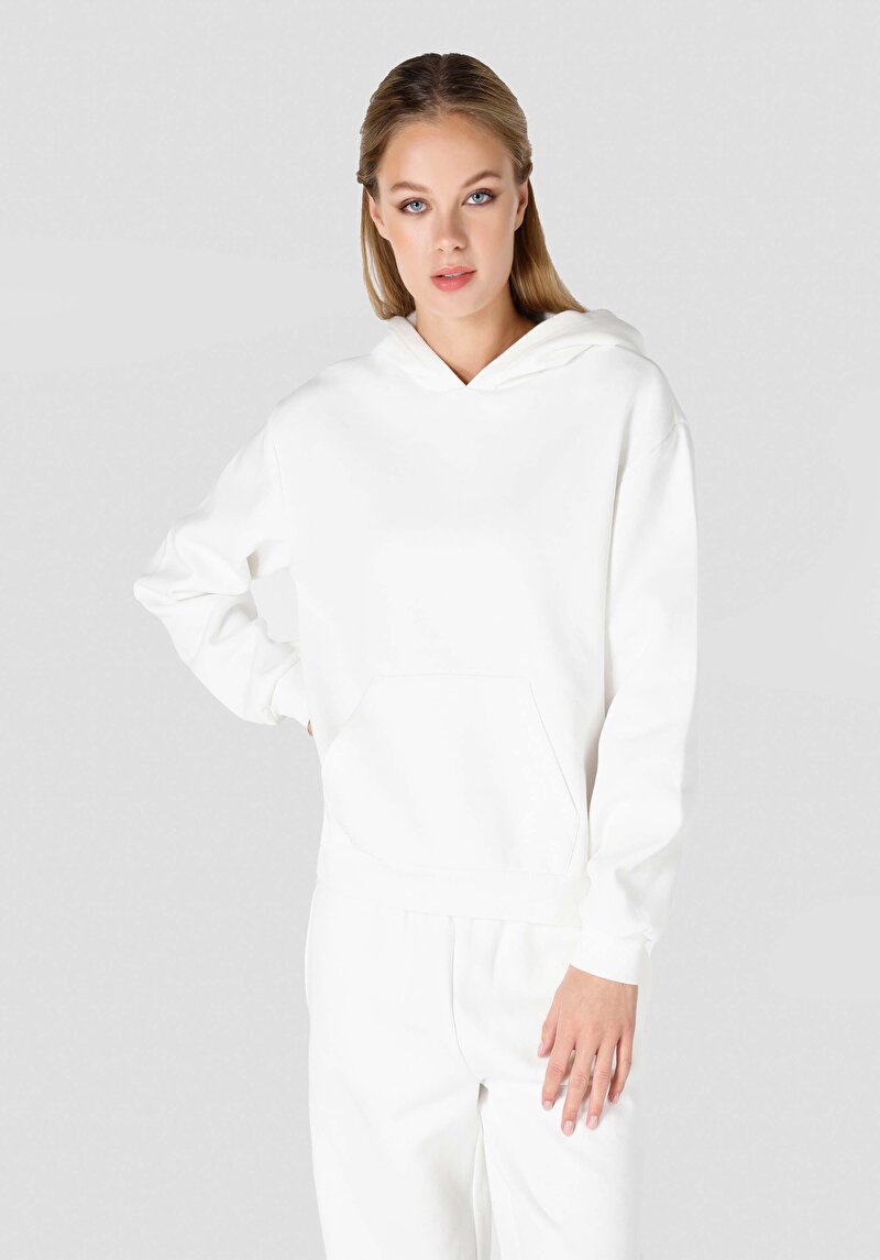 Imagine a Hanorac / Bluza De Dama Alb Regular Fit  Cl1065677