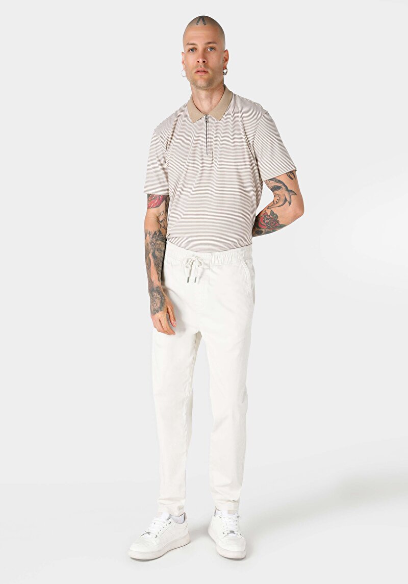 Afișați detalii pentru Pantaloni De Barbati Alb Comfort Fit  Cl1064123