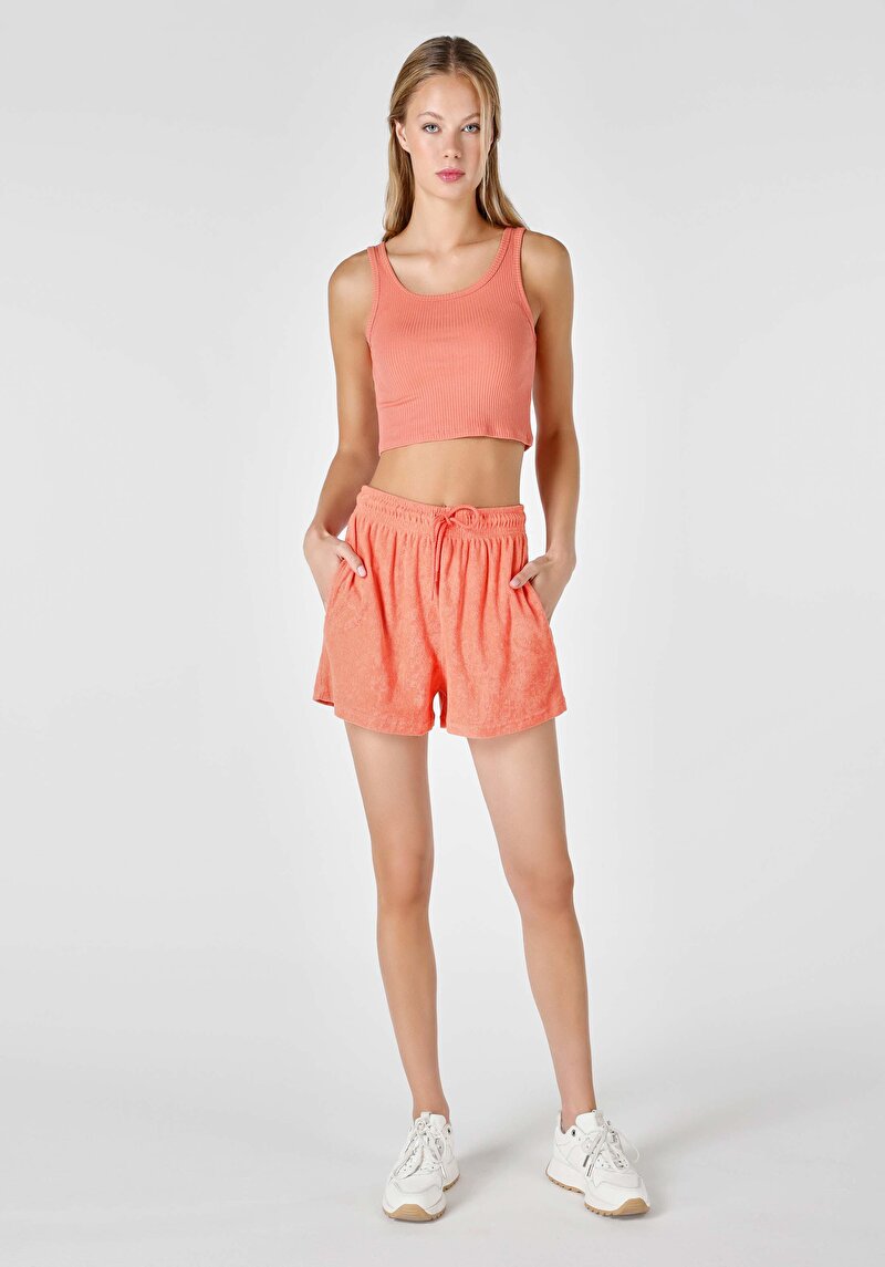Imagine a Short / Pantaloni Scurti De Dama Portocaliu Slim Fit Cl1063771