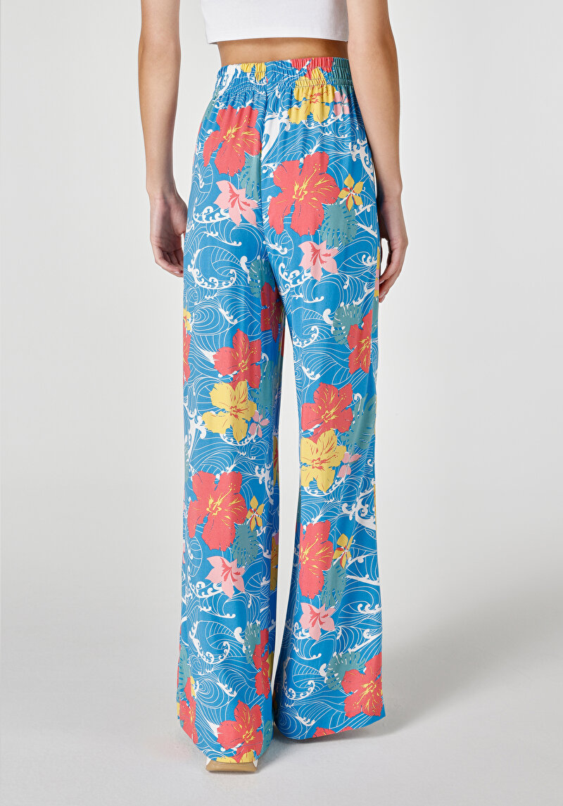 Afișați detalii pentru Regular Fit Talie Talie Picior Larg Pantaloni Multicolor Pentru Femei