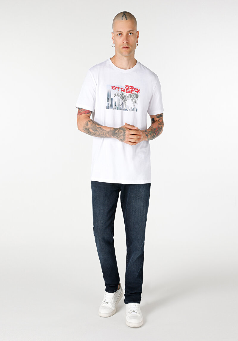 Afișați detalii pentru Tricou Cu Maneca Scurta De Barbati Alb Regular Fit  Cl1064687