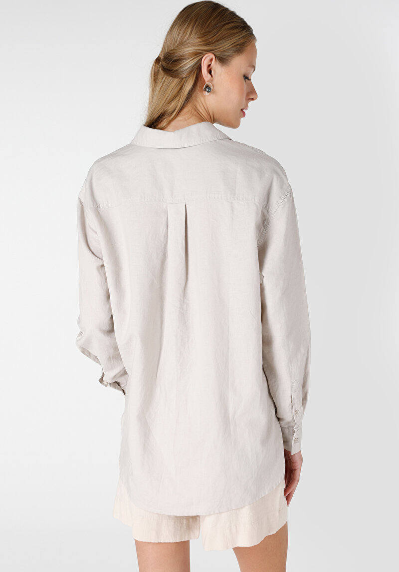 Afișați detalii pentru Camasa Cu Maneca Lunga De Dama Bej Regular Fit  Cl1063415