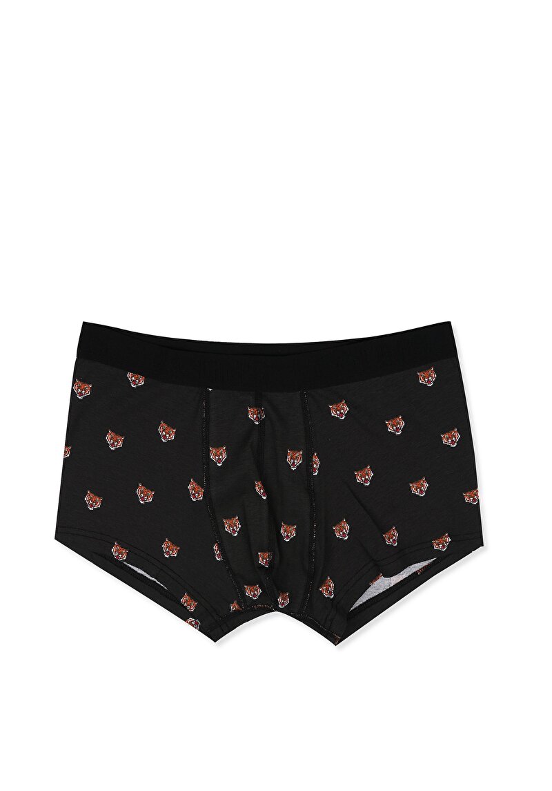 Imagine a Boxer Negru Pentru Bărbați Cu İmprimeu Modern Fit