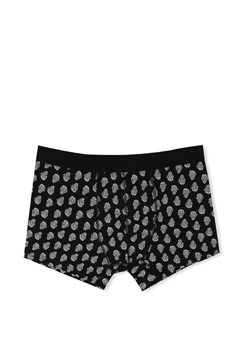 Imagine a Boxer Negru Pentru Bărbați Cu İmprimeu Modern Fit