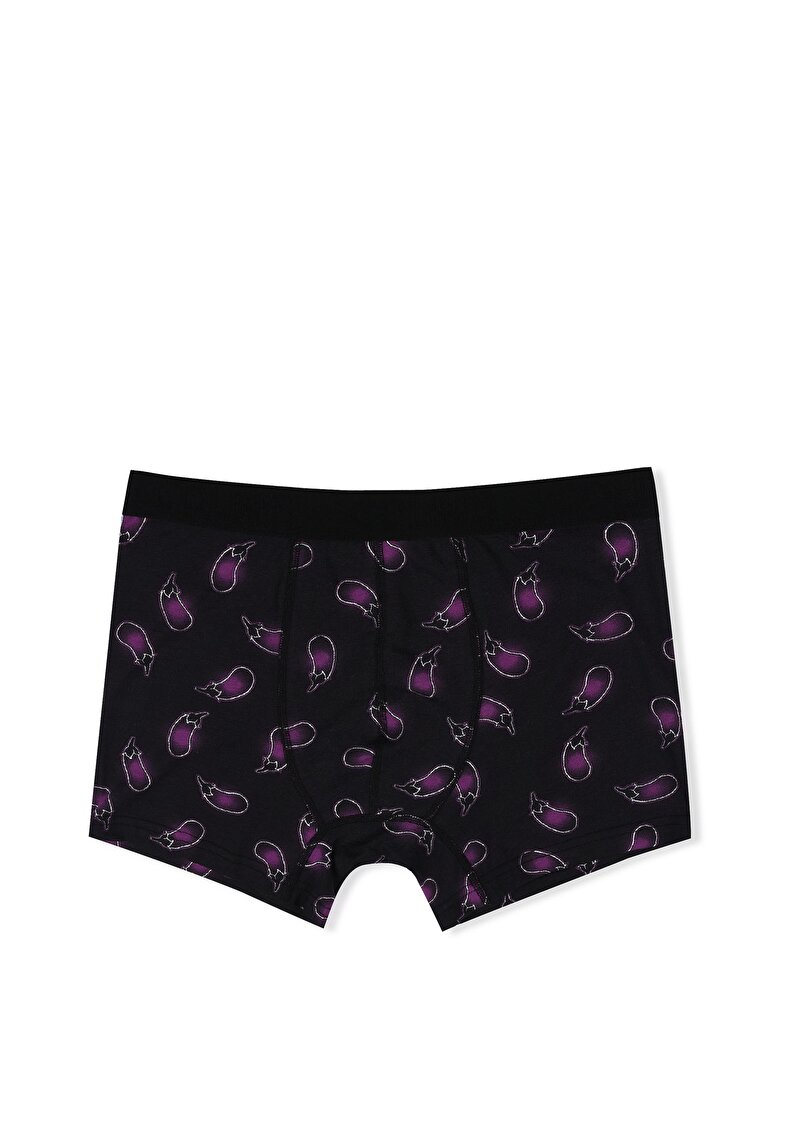 Imagine a Boxer Negru Pentru Bărbați Cu İmprimeu Modern Fit