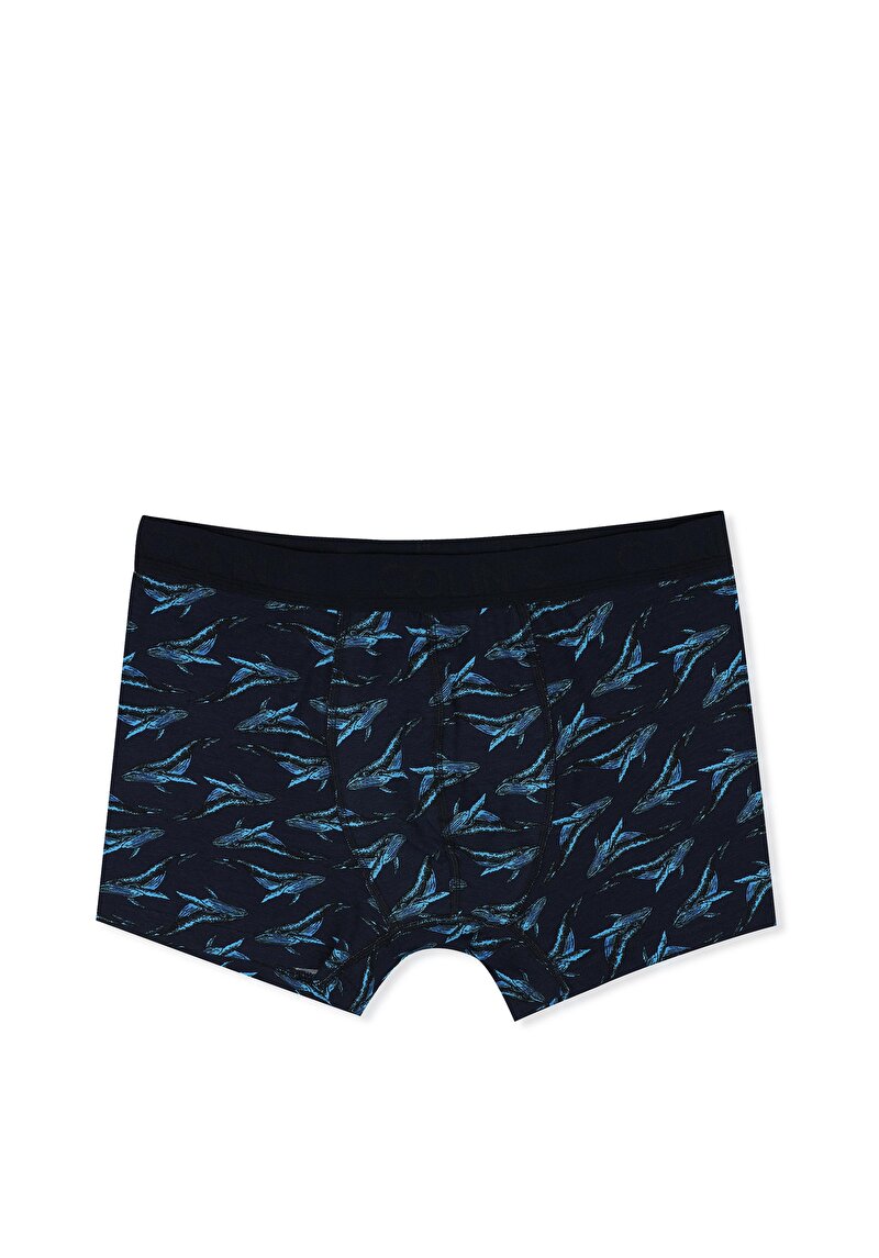 Imagine a Modern Fit Imprimat Boxer Bleumarin Pentru Bărbați