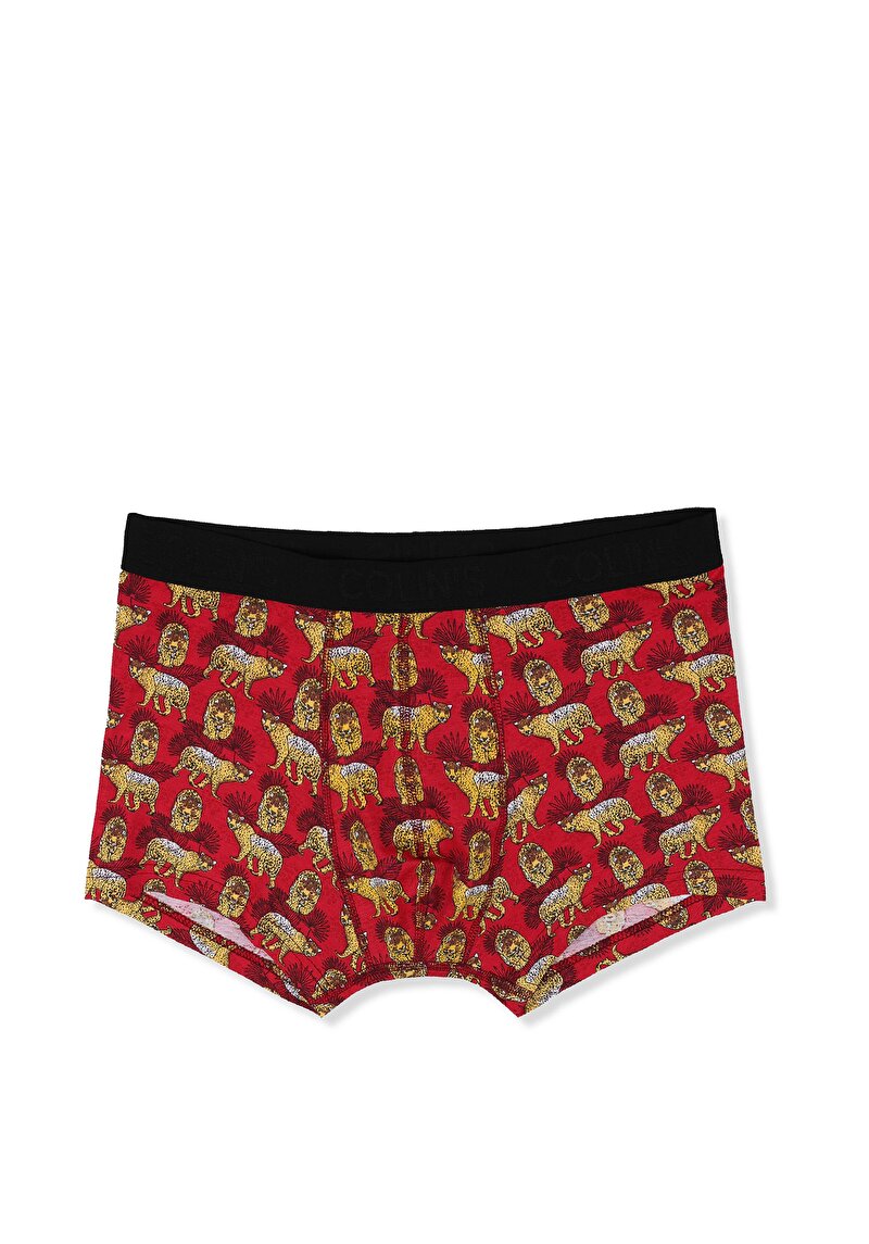 Imagine a Boxer Visiniu Pentru Bărbați Cu İmprimeu Modern Fit