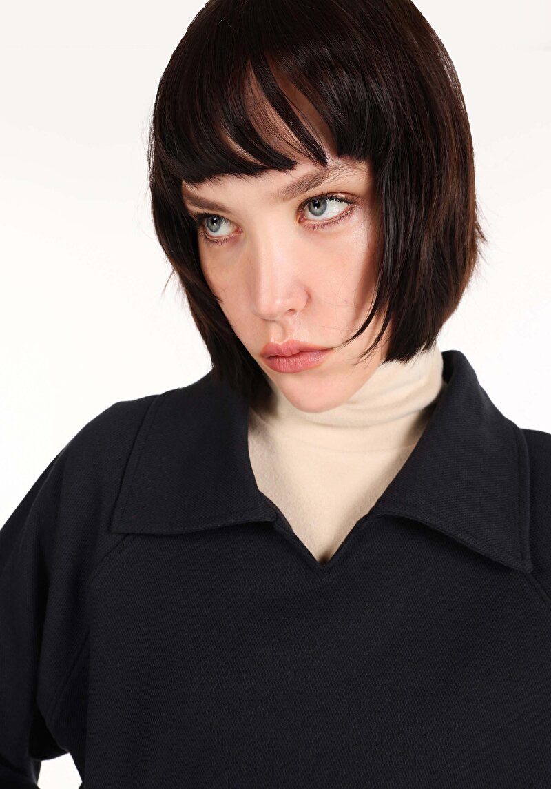 Afișați detalii pentru Tricou Cu Maneca Lunga De Dama Albastru Marin Regular Fit  Cl1065634