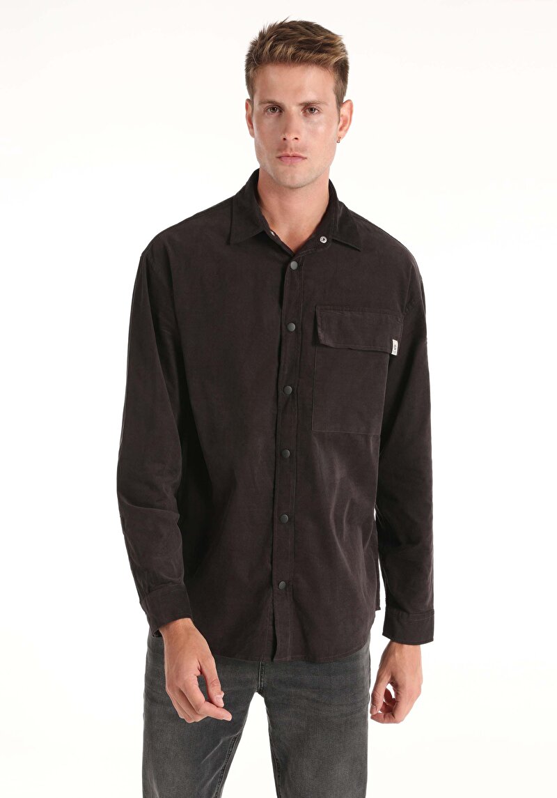 Imagine a Cămașă Comfort Fit Cămașă Drept Bărbați Antracit Cămașă Cu Manșon Lung