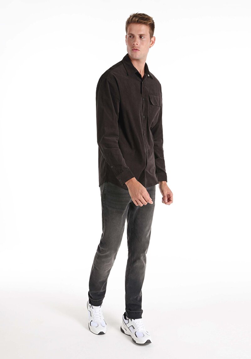 Afișați detalii pentru Cămașă Comfort Fit Cămașă Drept Bărbați Antracit Cămașă Cu Manșon Lung