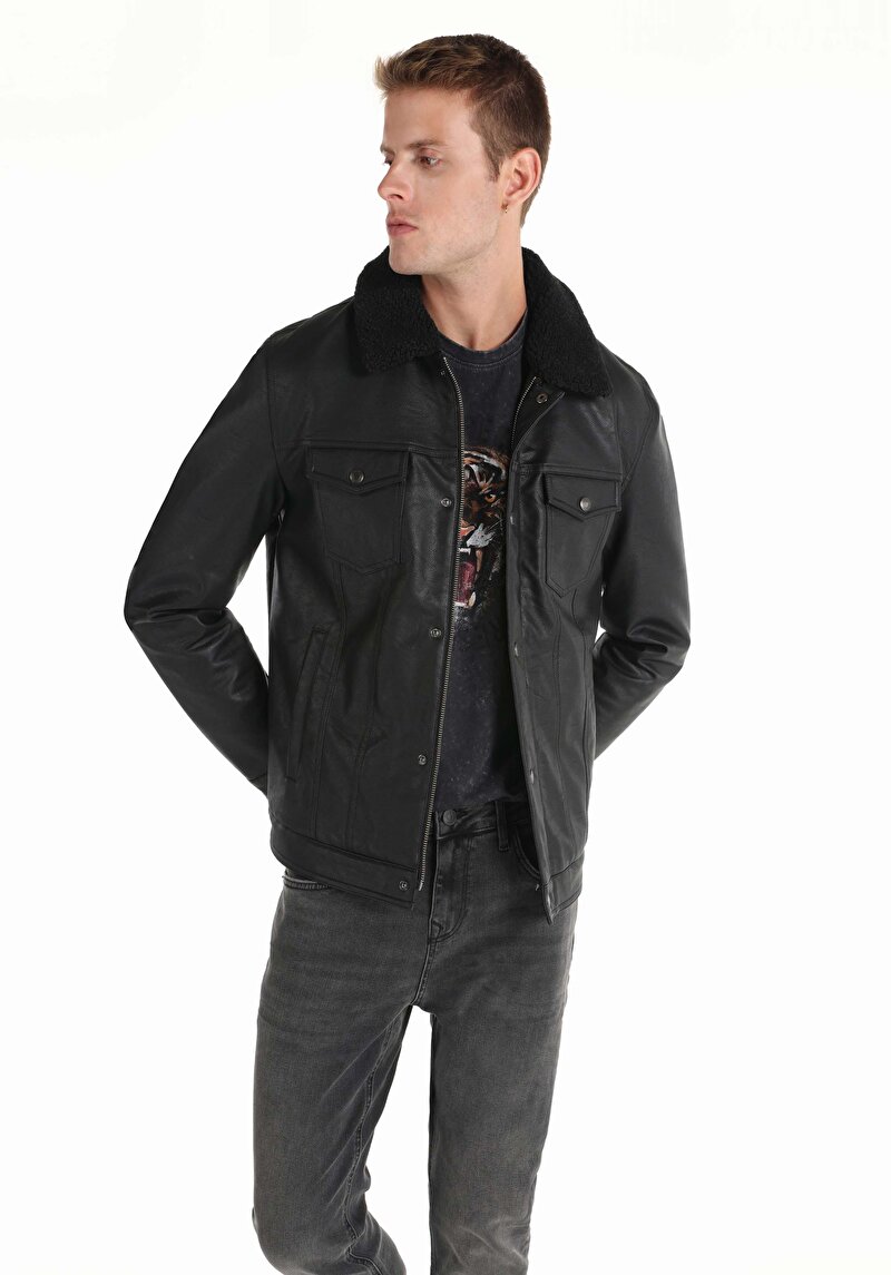 Imagine a Jacheta De Barbati Negru Slim Fit  Cl1065805