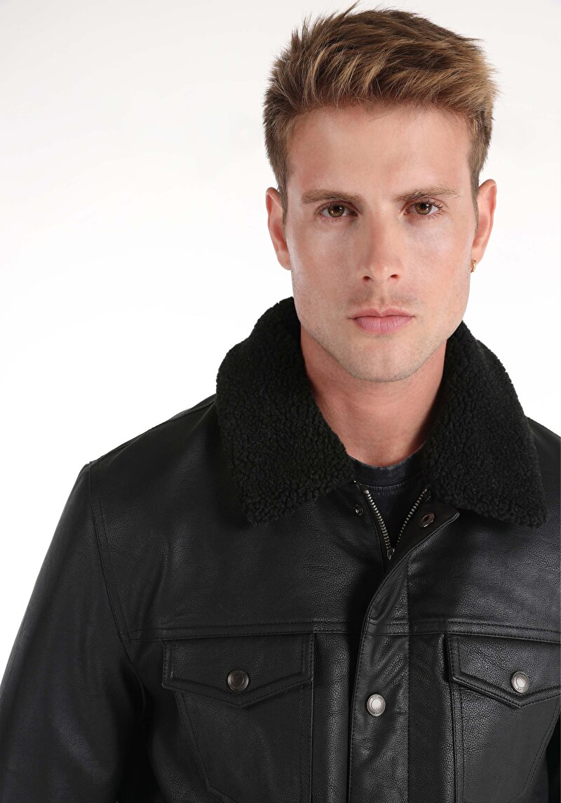 Afișați detalii pentru Jacheta De Barbati Negru Slim Fit  Cl1065805