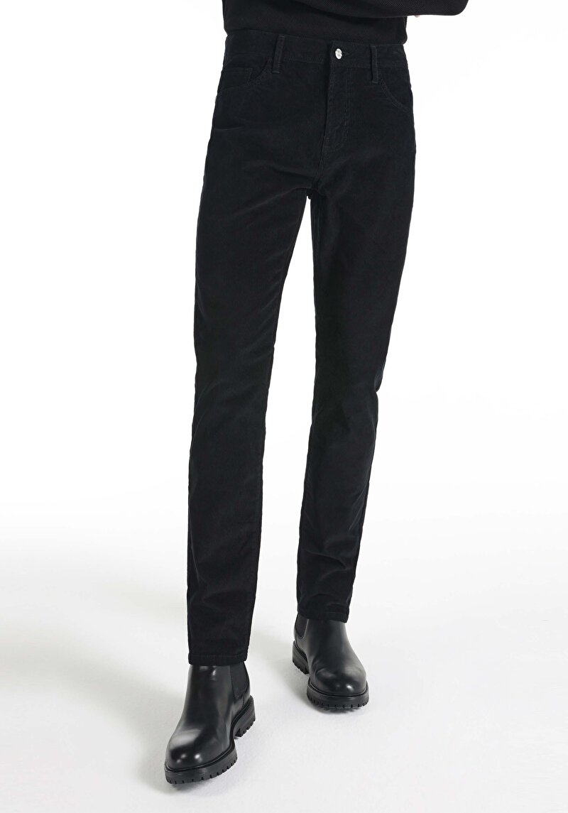 Imagine a Pantaloni Antracit Pentru Bărbați Cu Talie Medie Și Picior Drept