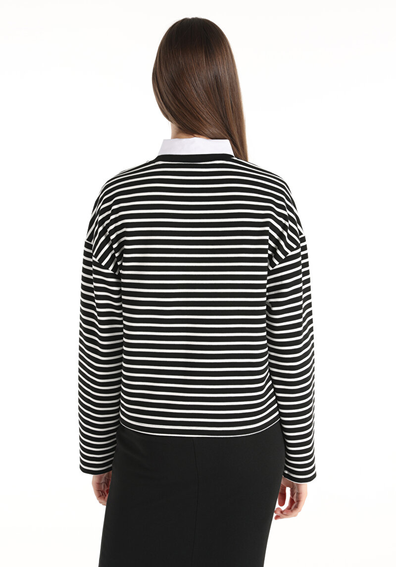 Afișați detalii pentru Tricou Cu Maneca Lunga De Dama Negru Regular Fit  Cl1065089