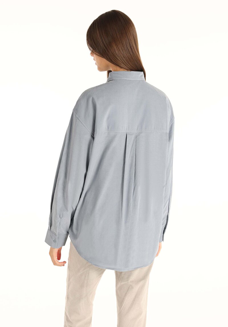 Imagine a Camasa Cu Maneca Lunga De Dama Albastru Regular Fit Cl1065643