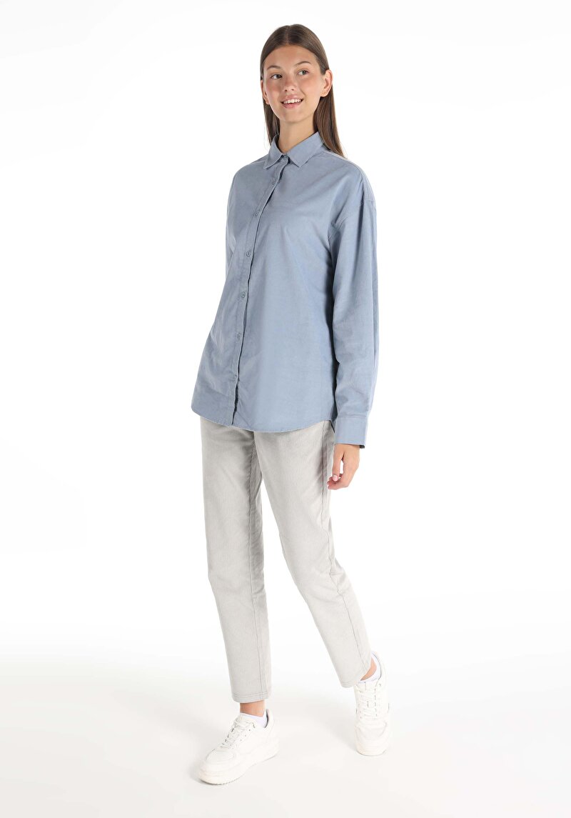 Imagine a Camasa Cu Maneca Lunga De Dama Albastru Regular Fit Cl1065643