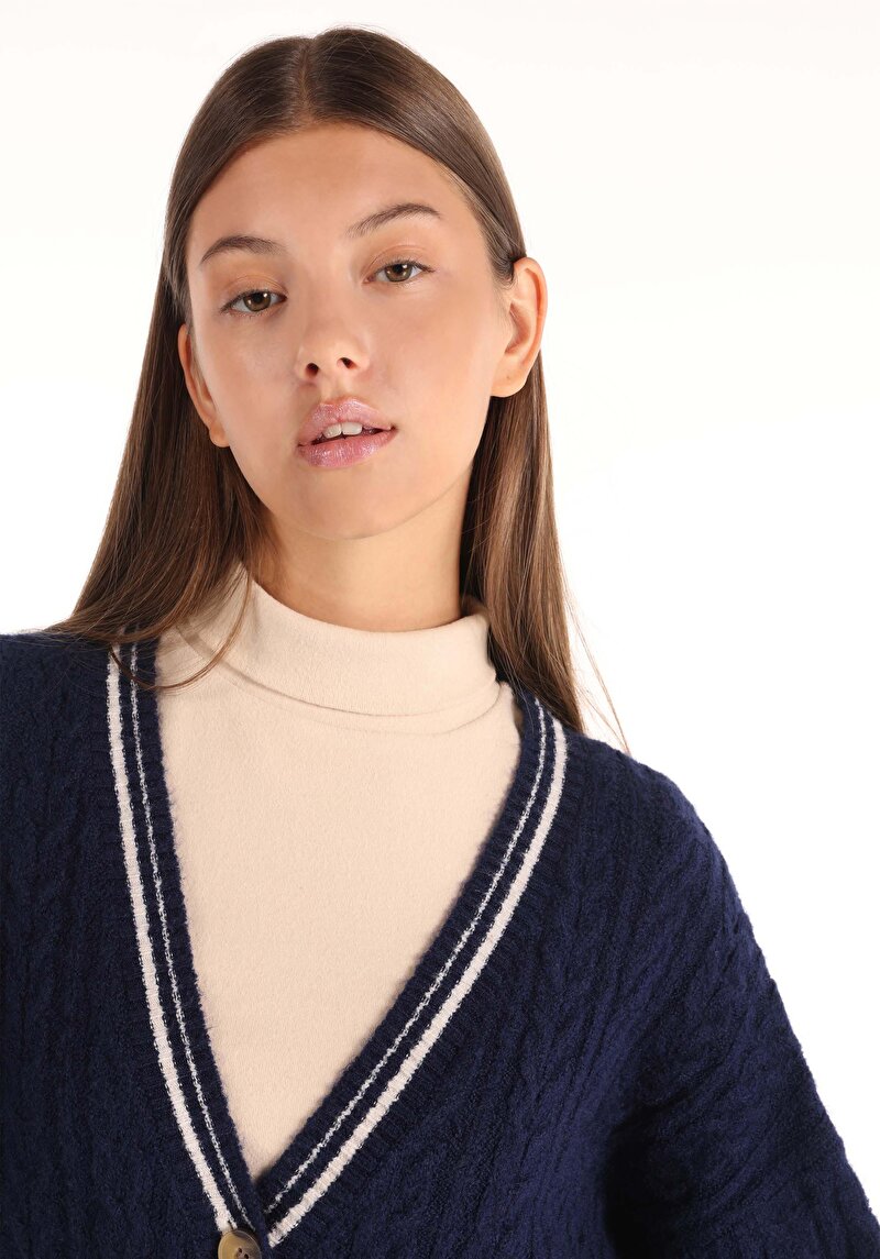 Afișați detalii pentru Cardigan De Dama Albastru Marin Regular Fit  Cl1066259