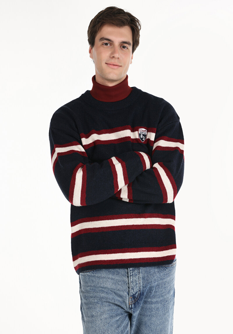 Imagine a Pulover De Barbati Albastru Marin Regular Fit  Cl1064577