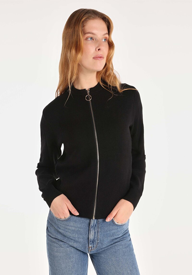 Imagine a Cardigan De Dama Negru Regular Fit Cl1065269