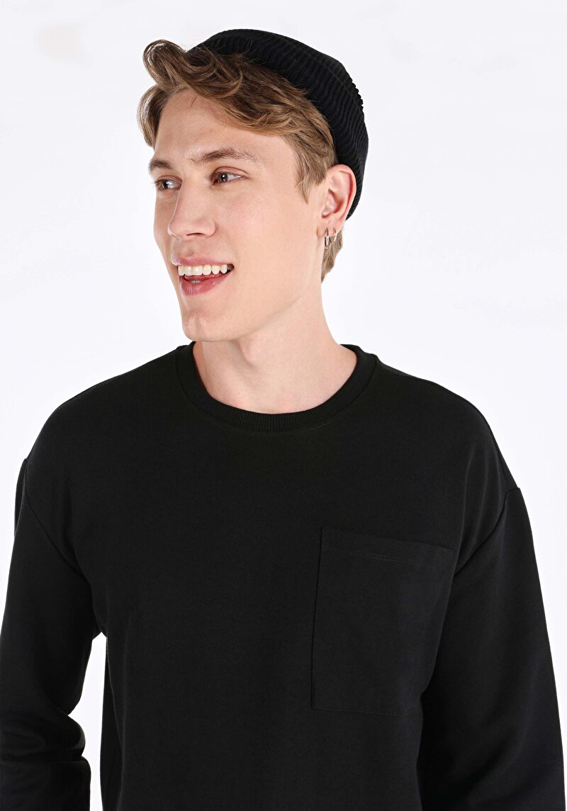 Afișați detalii pentru Tricou Cu Maneca Lunga De Barbati Negru Comfort Fit  Cl1065598